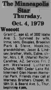 Grant C. Wescott Obituary